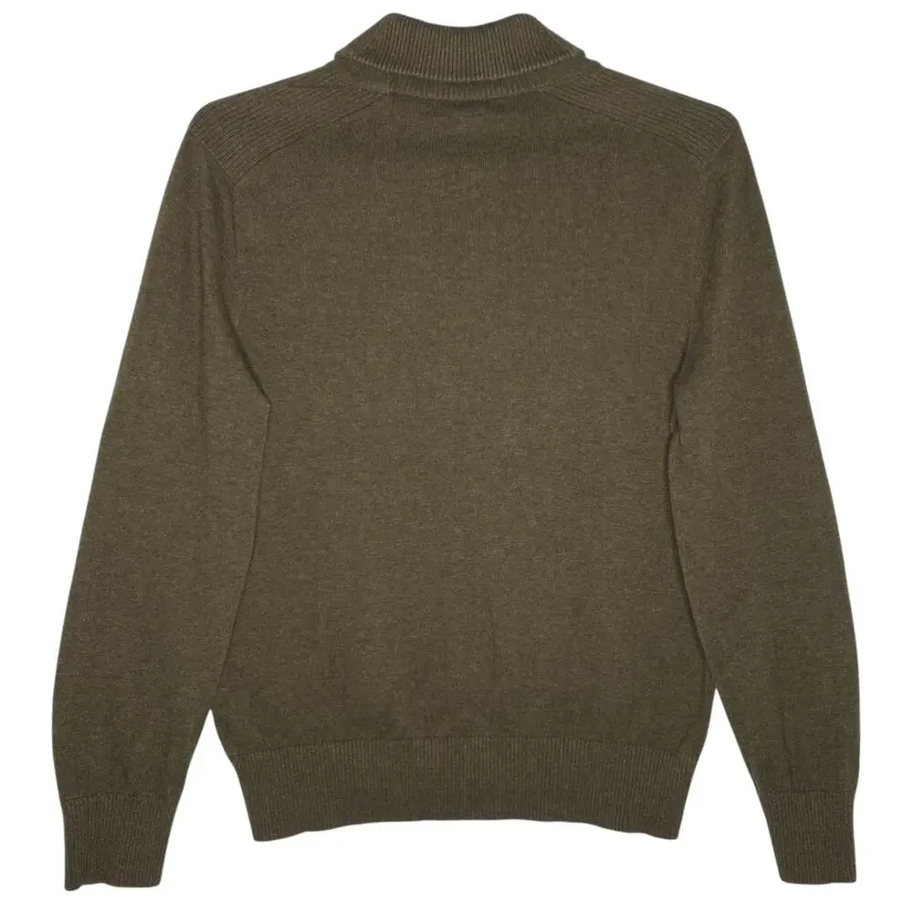 Banana Republic Shawl Collar Sweater Green Button Pullover Large Cabin Gorpcore